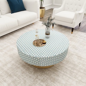 ILAHI's Bone Inlay <b>Table</b> Modern Design Agate Detailing <b>Storage</b> Portable Home Furniture - Product Image 2