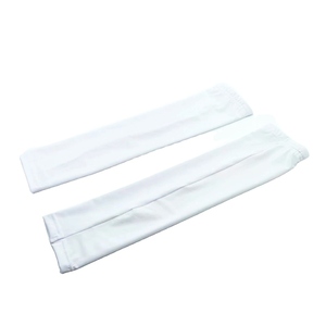 Manchons de cyclisme blancs en Spandex et Polyester, unisexe adulte, anti-UV, teint uni, en stock - Product Image 3