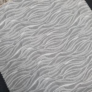 Tela de encaje elástica transpirable de malla ondulada, ligera, de 137 cm, de nailon y elastano, tejido de punto por urdimbre, color personalizado, para bodas y textiles del hogar. - Product Image 1