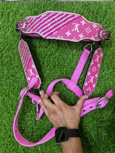 Collier de tête de cheval en cuir de qualité supérieure, style anglais, pour selle western, avec ornements fantaisie, fait main, en corde durable – Meilleures ventes - Product Image 1
