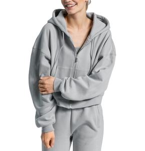 Jerséis personalizados de alta calidad para mujer, sudaderas con cremallera, sudaderas con capucha de lana con cremallera descarada de gran tamaño para mujer 2026 - Product Image 2