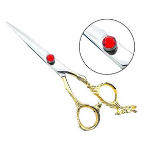 Vente en ligne de ciseaux de barbier en acier inoxydable fabriqués au Pakistan, durables, pour droitiers, manche moyen, haute qualité - Product Image 1
