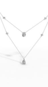 Collar Delicado de Varias Capas con Colgante Minimalista de Diamantes Cultivados en Laboratorio, Corte Pera, Ovalado y Redondo, Oro de 14K, Incoloro, VVS, Multidiamantes - Product Image 6