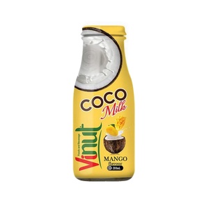 280ml VINUT Glass Bottle Coconut milk with Mango OEM service Sellers diet soft drink Low-Carb Halal Certified Vietnam