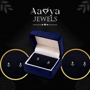 Pendientes de Oro Sólido de 9K con 12 Diamantes Cultivados en Laboratorio con Claridad VVS-VS, Corte Brillante de Lujo, Certificados por HRD, Especiales para Novias, Estilo Indio - Product Image 4