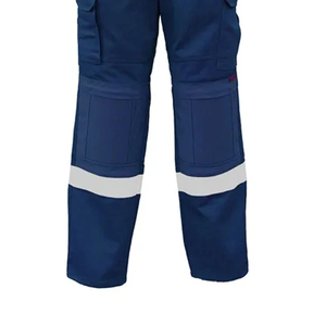 Pantalon de travail bleu pour homme avec bandes réfléchissantes, multi-poches, pantalon de sécurité en polyester - Product Image 3