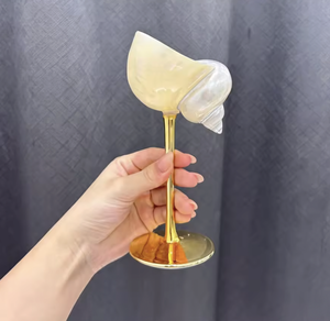 แก้วไวน์เปลือกหอยเวียดนาม แก้วดื่มเปลือกหอยทำมือ สำหรับไวน์ ค็อกเทล ตกแต่งบาร์ โต๊ะบาร์ ของตกแต่งแปลกใหม่ - Product Image 5