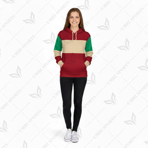 Custom LOGO Vintage Red Green Beige Color Block Pullover Hoodie Soft <b>Fleece</b> 100% Cotton Eco-Friendly Winter <b>Sweatshirt</b> for - Product Image 5