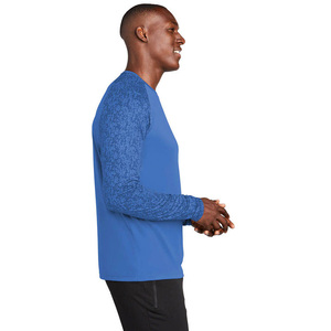 Wholesale Men's Long Sleeve Raglan Performance Shirt Solid Green Quick Dry Polyester UPF 50 Fishing Wear - Product Image 6