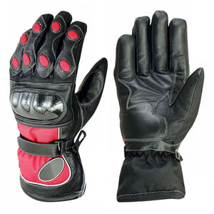 Guantes Profesionales de Motociclismo de Carreras, de Cuero Genuino, Largos, con Pantalla Táctil, Protección Contra Impactos en Invierno, Seguridad, Carbono - Product Image 1