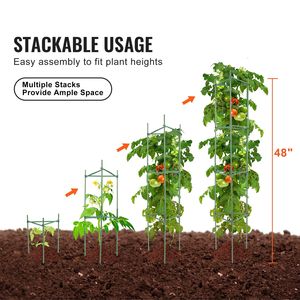 Set di 6 Gabbie per Pomodori Alte 48 Pollici, Supporti Impilabili per Piante Rampicanti e Accessori per Orto Rialzato - Product Image 2