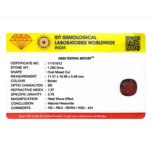 Natural Hessonite Gomed 6.3 Carat Oval Cut Loose Gemstone for Fine Jewelry - Product Image 4