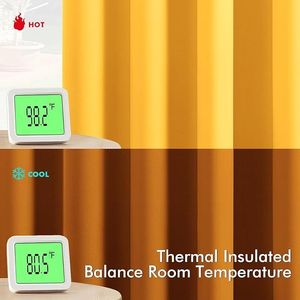 Tende Oscuranti Termoisolanti con Occhielli Solidi Gialle per Camera da Letto e Soggiorno, Lunghezza 63 Pollici, 2 Pannelli - Product Image 5