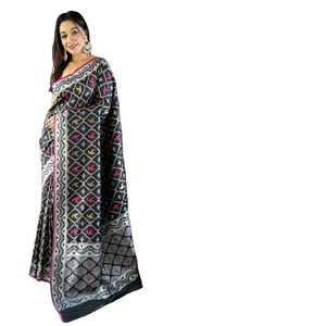 Sari Indio de Última Moda, Alta Calidad, Tradicional, de Seda Suave Tipo Lichi, Ligero, con Tejido Zari, Diseño Étnico Moderno para Bodas y Fiestas - Product Image 1