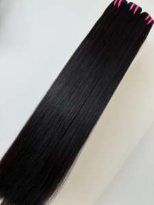 เวียดนาม100% เรียผมต่อเส้นด้ายทอแบบเรียบไร้รอยต่อหรูหราสไตล์ตรงกระดูกสีดำ25% ออก! - Product Image 4