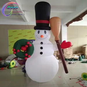 Outdoor Weihnachts dekoration beleuchtet aufblasbare Blow Up Schneemann mit Besen