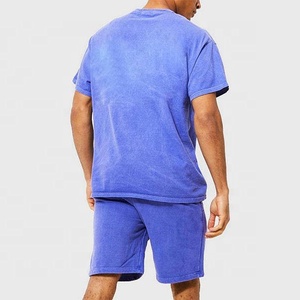 Ensemble 2 pièces T-shirt et short en pur coton délavé pour homme – T-shirt rétro tendance avec logo imprimé numérique personnalisé - Product Image 5