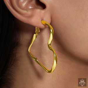 PRAO Boucles d'oreilles fines en forme de cœur anti-ternissement pour femme - Product Image 3