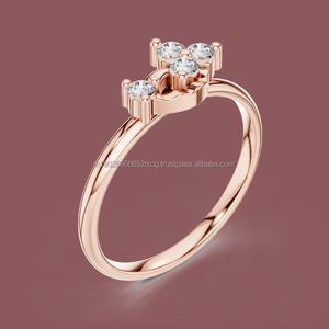 14K Fashion <b>Statement</b> <b>Ring</b> for Women <b>Silver</b> with CZ Diamond - Product Image 1