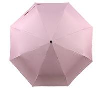Parapluie pliant 3 sections avec poignée courbée dorée, revêtement noir anti-UV, protection solaire et pluie, double usage, coupe-vent, pour femme