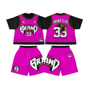 Ensemble de maillot de basket-ball orange pour homme avec numéro 33 et logo d'ours, vêtements de sport en polyester respirant pour l'été - Product Image 5