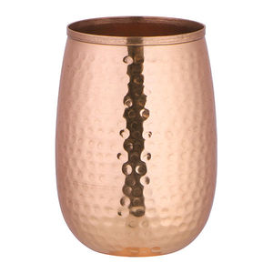 Gobelet à boire en cuivre, finition martelée, tasse à eau en métal, vaisselle rustique, verre décoratif pour boissons - Product Image 1