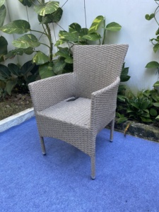 Made in Vietnam Best Seller Modern Comfortable <b>Stackable</b> Rattan <b>Chair</b> with Polyester Cushion for Kitchen <b>Garden</b> Patio Courtyard - Product Image 5
