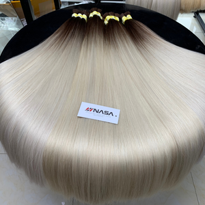100% extensions de cheveux vietnamiennes super doublement dessinées de l'usine Bac Ninh tons d'été couleurs platine - Product Image 6