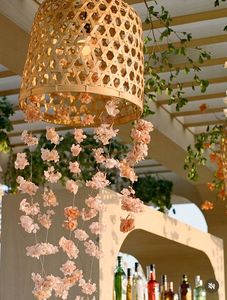 Minimalist Stylish Sustainable Handmade Cane Hanging Lantern <b>Decorative</b> Rattan <b>Ceiling</b> Light Cover for Banquet <b>Wedding</b> <b>Decor</b> - Product Image 4