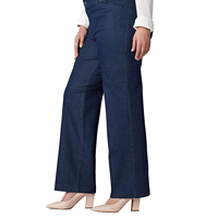 Pantalon de travail taille haute bleu marine pour femme, coupe droite, formel, décontracté, imprimé, grandes tailles