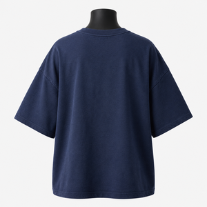 เสื้อยืดโอเวอร์ไซส์ ผ้าฝ้าย 100% เฟรนช์เทอร์รี่ ล้างสีแบบแอซิดวอช ขอบดิบ ไหล่ตก คอกลม คอเสื้อริบ สำหรับผู้หญิง - Product Image 4