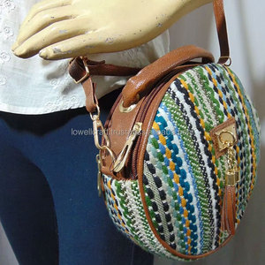 Sac fourre-tout vintage personnalisé pour femme, sac à bandoulière en coton tissé à la main, sac de shopping noir transparent avec logo brodé - Product Image 5