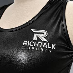 Joyinspring Plus Size Hot Girl Style Black Soft Leather Imitation U-neck Sleeveless <b>Tank</b> <b>Top</b>-Casual Summer Urban Streetwear - Product Image 4