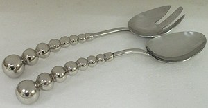 Ensemble de couverts portables en acier inoxydable, finition miroir argentée, luxe moderne, avec poignées, pour décoration de mariage - Product Image 4