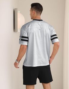 <b>Men</b> Mesh Training Jersey Wholesale Breathable <b>V</b> <b>Neck</b> Number Print Short Sleeve Sports Tee Manufacturer - Product Image 3