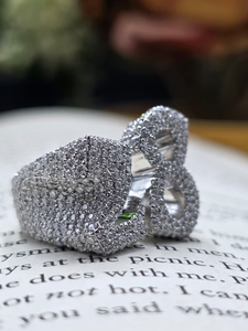 Anillo de Plata con Moissanita, Joyería de Lujo Estilo Hip Hop, Anillo de Moda con Diseño Audaz Inspirado en Pavé Brillante - Product Image 3