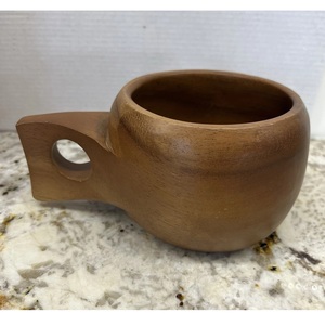 Wooden Coffee <b>Cup</b> Acacia Tea Mug Polished Handle <b>Cup</b> for Restaurant <b>Camping</b> Gift Use - Product Image 4