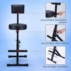 OEM ODM Stainless Steel Foldable Chair Backrest Multi-Level Footrest Waterproof Height <b>Adjustable</b> For Garage, Workshop GAPGAR038 - Product Image 5