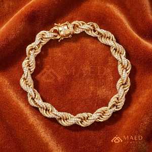 Gold <b>Rope</b> Link <b>Bracelet</b> Moissanite Fine Chain Link <b>Bracelet</b> Fashion Jewelry Daily Wear Gift Style Miami Chicago - Product Image 1