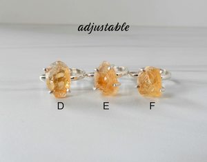 Genuine Citrine <b>Ring</b> Sterling Silver Adjustable Raw Gemstone <b>Ring</b> November Birthstone Jewelry Elegant Gift For Her - Product Image 5
