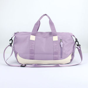 Sac de sport unisexe personnalisé avec logo, 30-40L, en polyester, fermeture éclair, sangle réglable, poignée souple, grande capacité, couleur lavande unie - Product Image 1