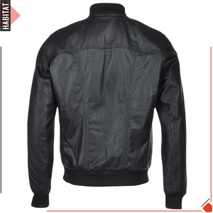 หนังแกะนุ่มหวาน Bomber แจ็คเก็ตหนังแท้สีดําสําหรับผู้ชายขายออนไลน์เสื้อผ้าสวมใส่ฤดูหนาว - Product Image 2