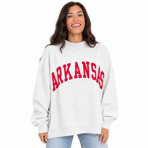 Sweat-shirt à col montant personnalisé, broderie gris clair, broderie Lucky You, 100% coton, sweat-shirt à col montant d'hiver pour femmes - Product Image 3