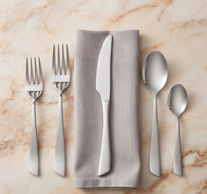 Ensemble de couverts en acier inoxydable de haute qualité avec manche argenté finition miroir pour la table à manger et les mariages - Product Image 5