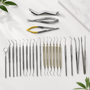 Kit de Instrumentos Profesionales Manuales para Cirugía de Implantes Dentales con Elevadores Periósteicos y Espátulas para Relleno Compuesto - Product Image 1
