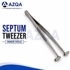 Pince à piercing pour septum en acier inoxydable de 5 pouces avec extrémités creuses de 2,5 mm et poignée dentelée pour la pose professionnelle de bijoux - Product Image 3