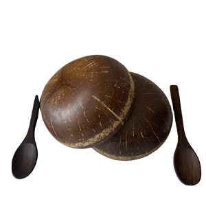 ได้รับการออกแบบ CRAVED กะลามะพร้าวชามสลัดสมูทตี้ชามด้วยช้อนไม้มีดส้อมจากเวียดนาม - Product Image 6