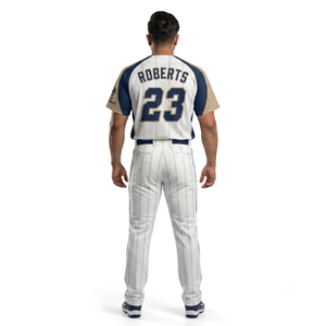 Camiseta de Béisbol Henley Sublimada Personalizada para Hombre, 100% Malla de Poliéster, Diseño de Rayas Finas, Uniforme con Dos Botones para Nombre de Jugador Universitario - Product Image 2