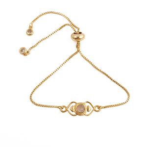 Bracelet ajustable en laiton plaqué or avec sertissage de pierres précieuses faites à la main, cadeau de mariage tendance pour femmes, bracelets en gros - Product Image 2