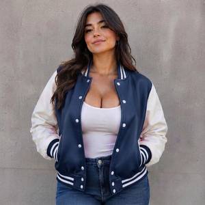 <b>Leather</b> Varsity <b>Jacket</b> Men <b>Women</b> Breathable Woven Warm Casual Outerwear Retro Letterman Style Unisex College <b>Bomber</b> Coat - Product Image 6